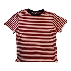 Forever 21 Men's Red And White Striped Crewneck Boat Sailor Tshirt Sz Small